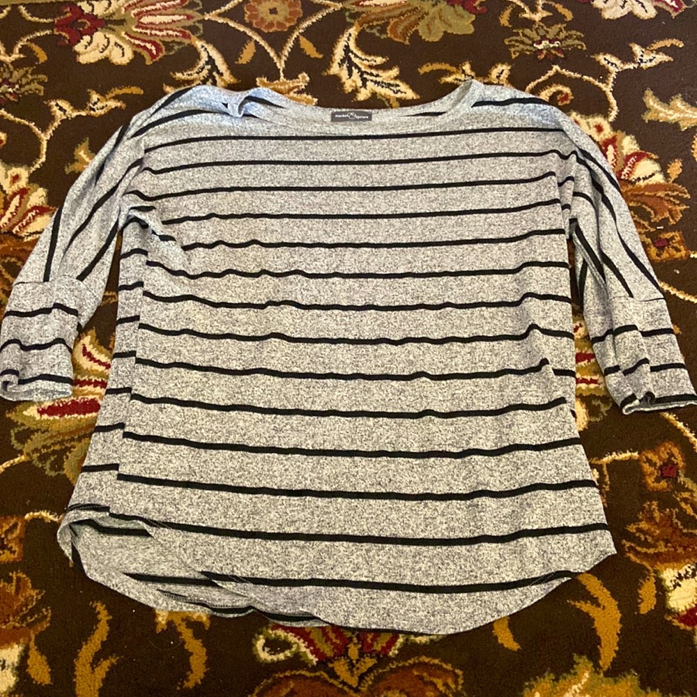 Stripe boat neck top